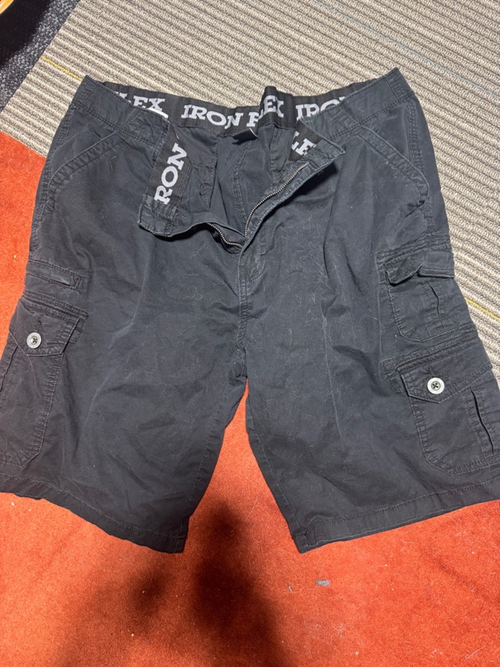 Iron Fleece Black Cargo Men’s Shorts